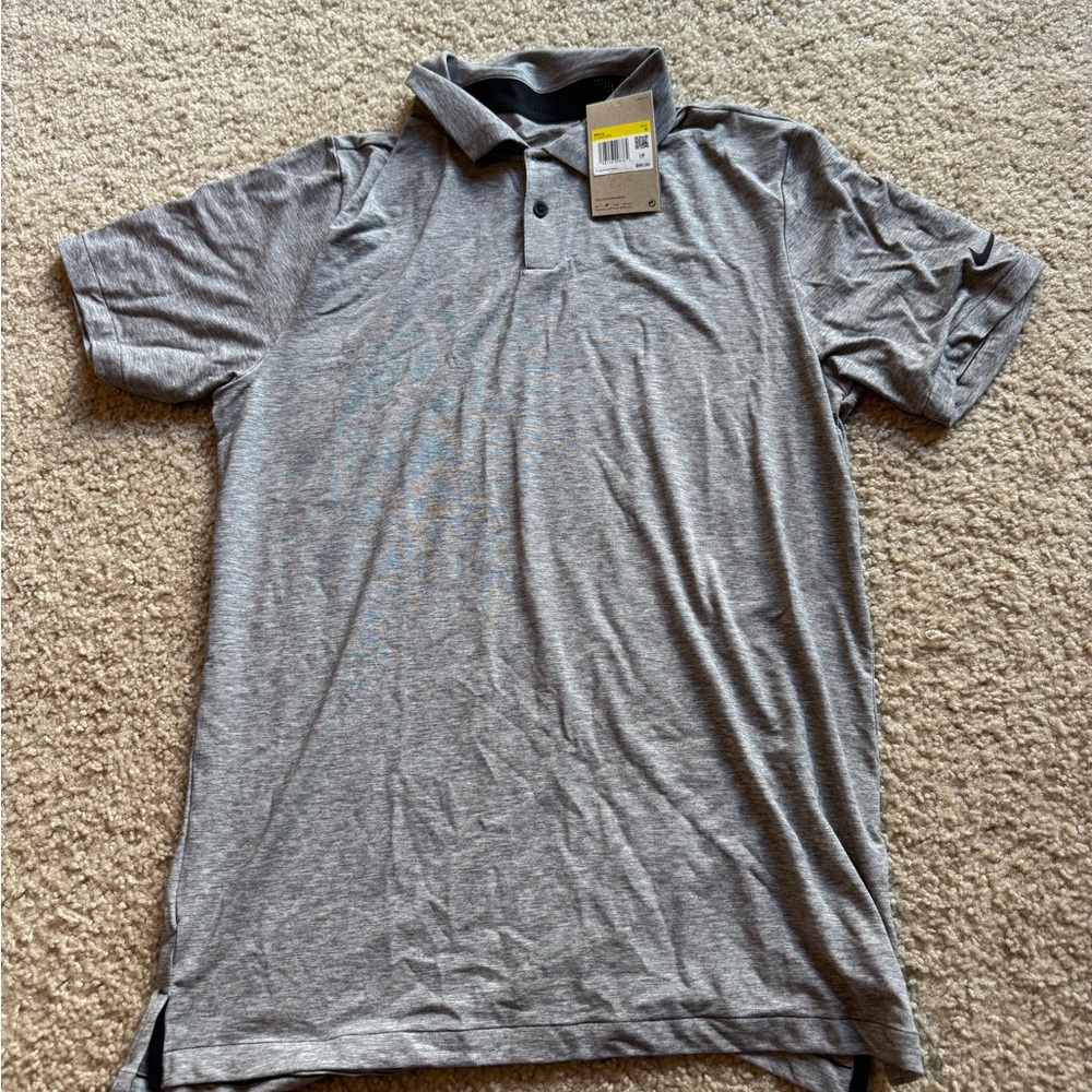 Nike Men's Small Dri-FIT Tour Heathered Golf Polo Shirt FJ1643-010 Gray MSRP $80